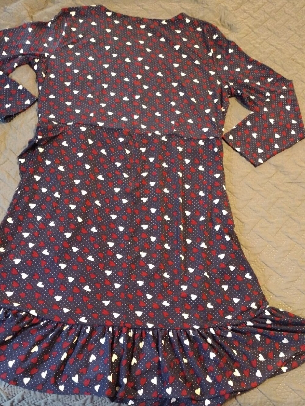 Talbots Navy Dress with Red and White Heart Print - Picture 12 of 14